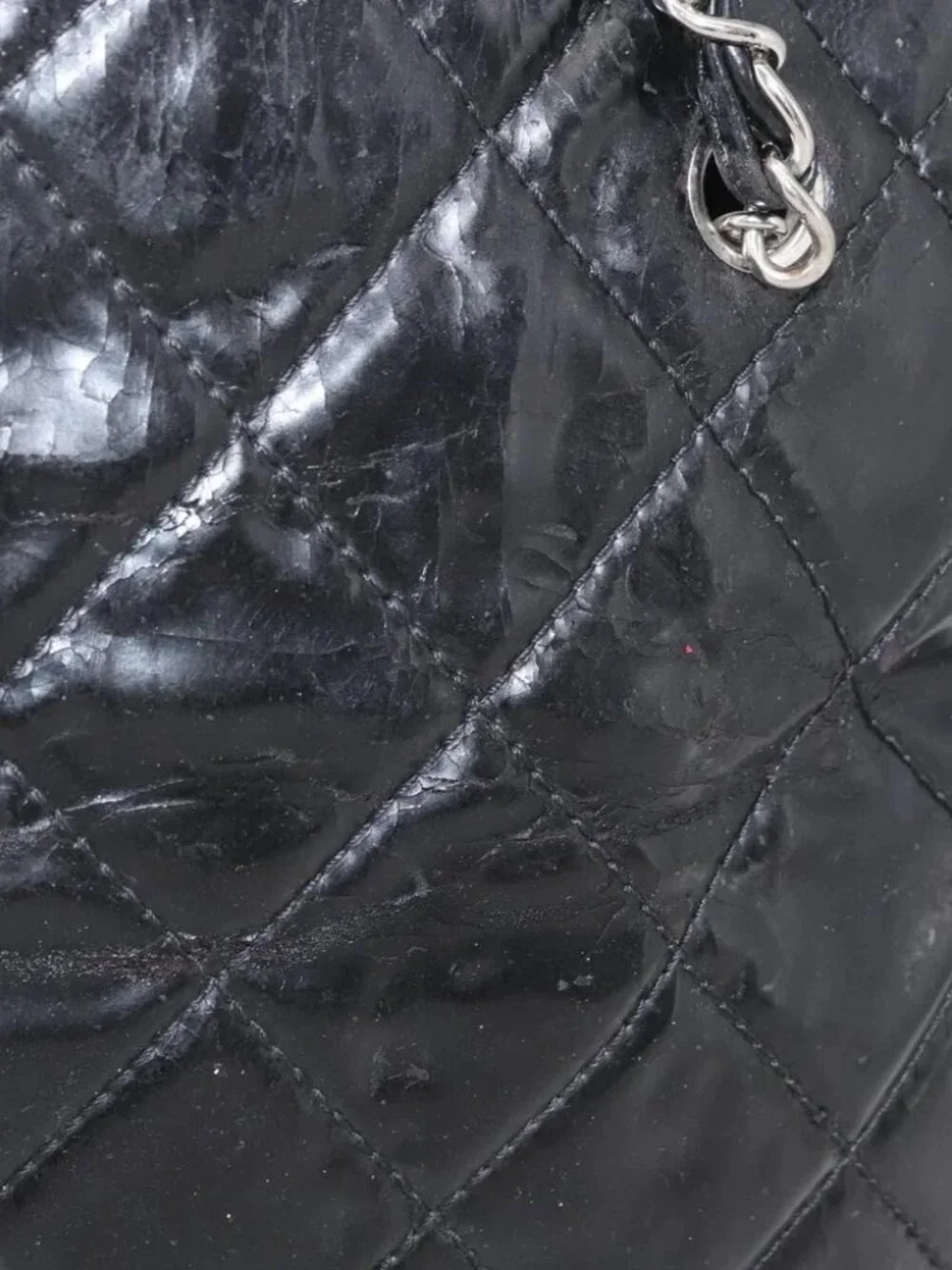 CHANEL Matelasse Chain Tote Bag Leather Black CC Auth bs16447